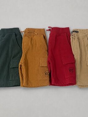 Kenneth Cole Boys Size 10 Bundle of (4) Cargo Shorts EUC Drawstring Pockets